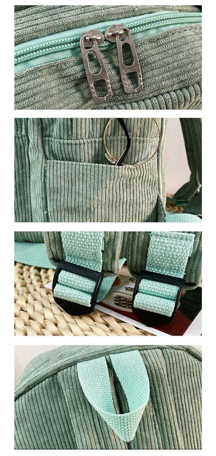 Fashion Mini Backpack Women Purse Shoulder Rucksack Small Travel Bag Corduroy