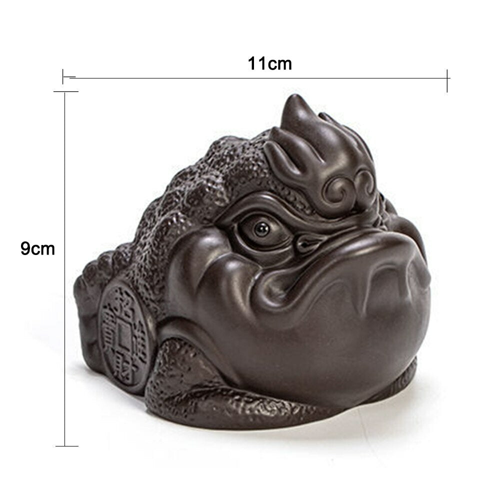 11cm Purple Clay Tea Pet Golden Toad Tea Play Tea Ceremony Ornaments Tea Set