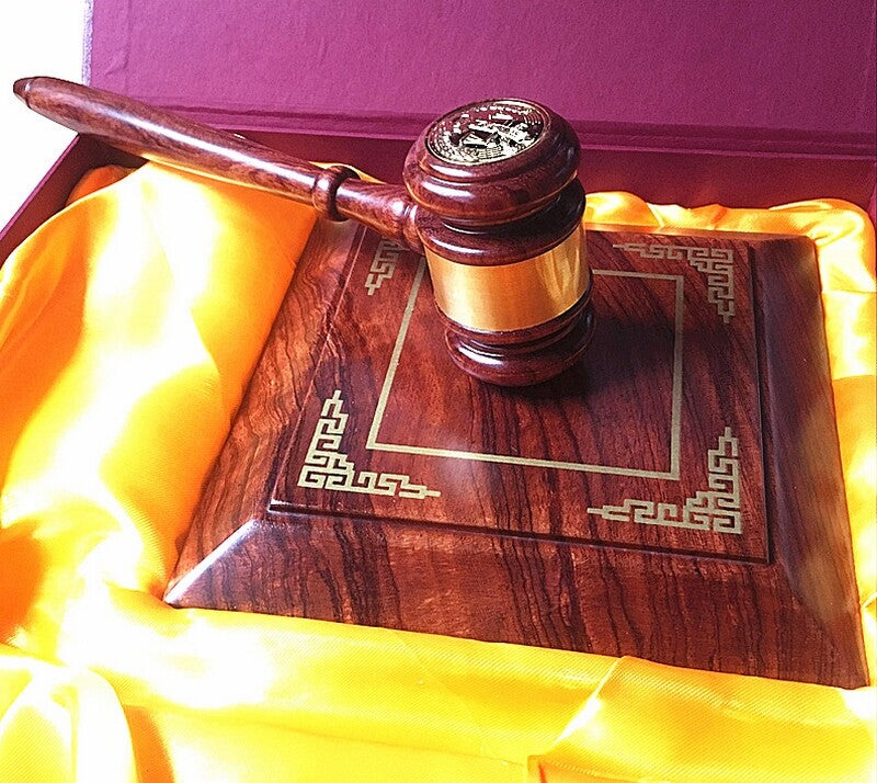 Rosewood Auction Hand Hammer Lawyer Judge Gavel Court Handcraft Collection