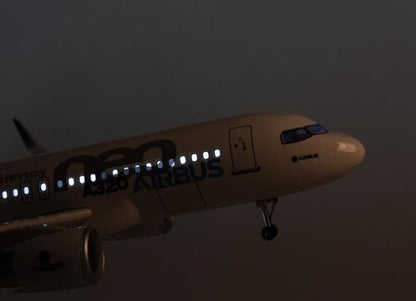 47CM AIRBUS A320neo Airplane Led Sound-controlled Light Resin Aircraft Model