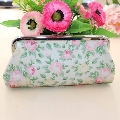 Flower Print Wallet Canvas Coin Purse Storage Cosmetic Bag Card Holder Vintage