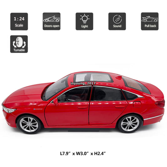 1/24 Honda Accord Model Car Diecast Toy Vehicle Toys for Boys Kids Gifts Red