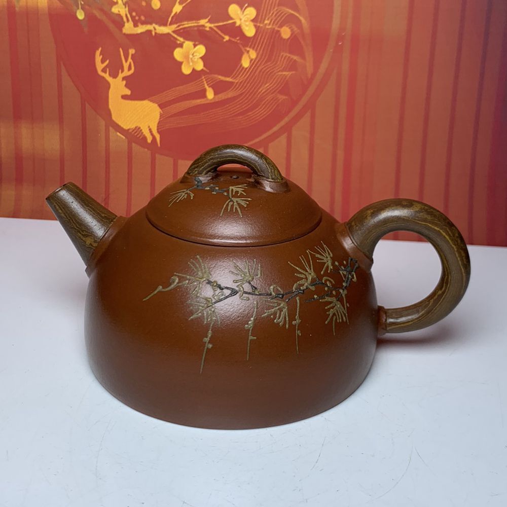 Vintage Chinese Yixing Purple Clay Teapot Zisha Handmade Household Teaware Art