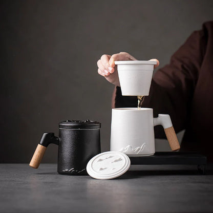 Creative Mountain Ceramic Tea Mug with Infuser