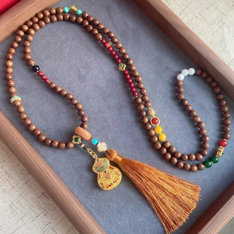 Sandalwood Sweater Chain Bodhi Prayer Beads New Chinese Multi-Treasure Bracelet