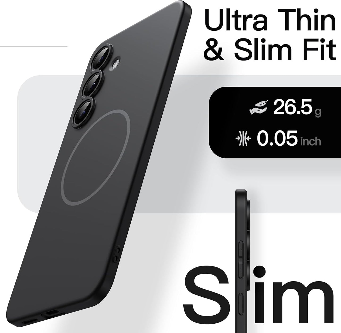 Magnetic Slim Case for Samsung Galaxy S25 FE, Compatible with Magsafe, Camera Le