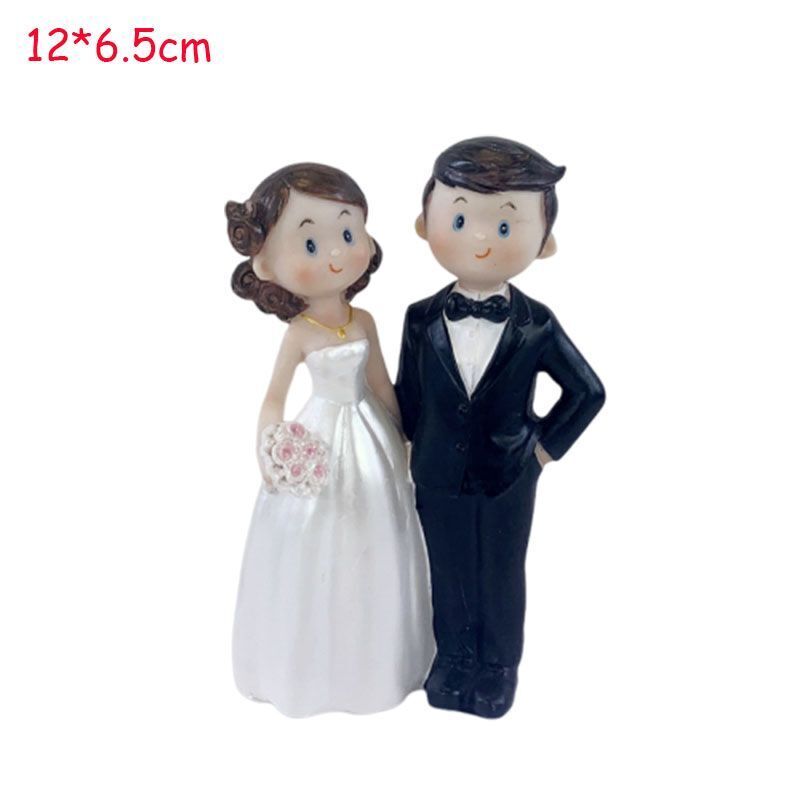Wedding Cake Topper Resin Bride Groom Figurines Miniatures DIY Crafts Decoration