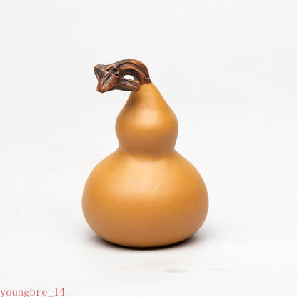 Chinese Purple Clay Tea Pet Good Luck Gourd Handmade Tea Table Decoration