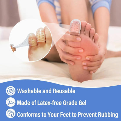 100 Pcs Clear Silicone Toe Protectors, Breathable and Anti-Friction Toe Covers