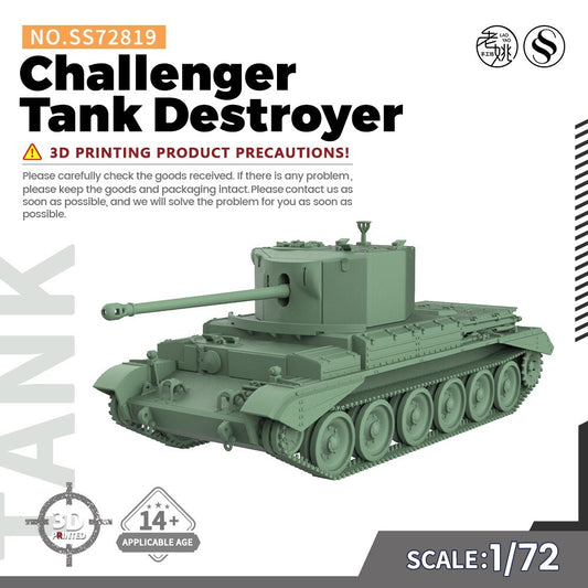 SSMODEL SS72819 1/72 25mm Military Model Kit Challenger Tank Destroyer