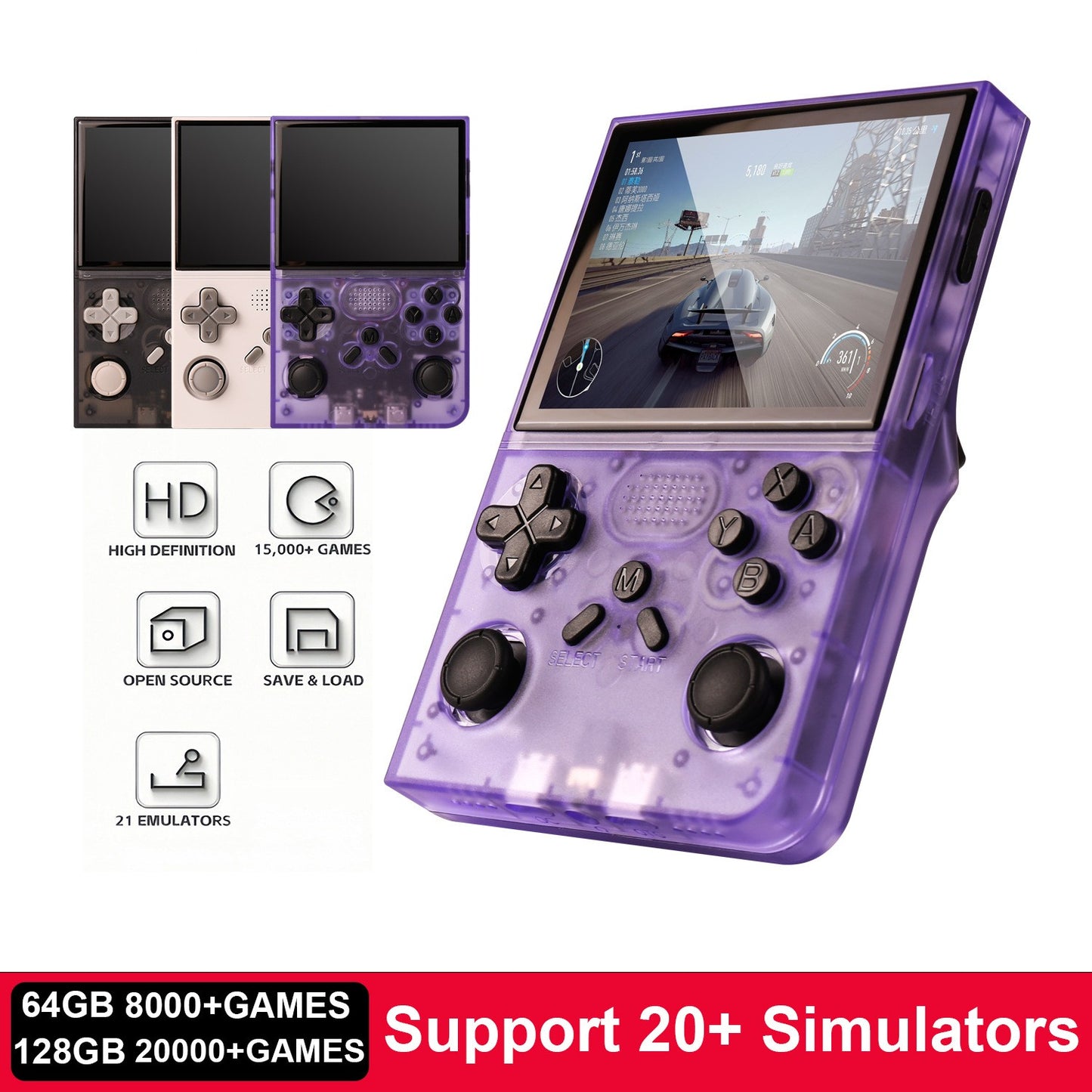 2026 New Upgraded R40S PRO Retro Handheld Game Console, 128GB Mini Video Game