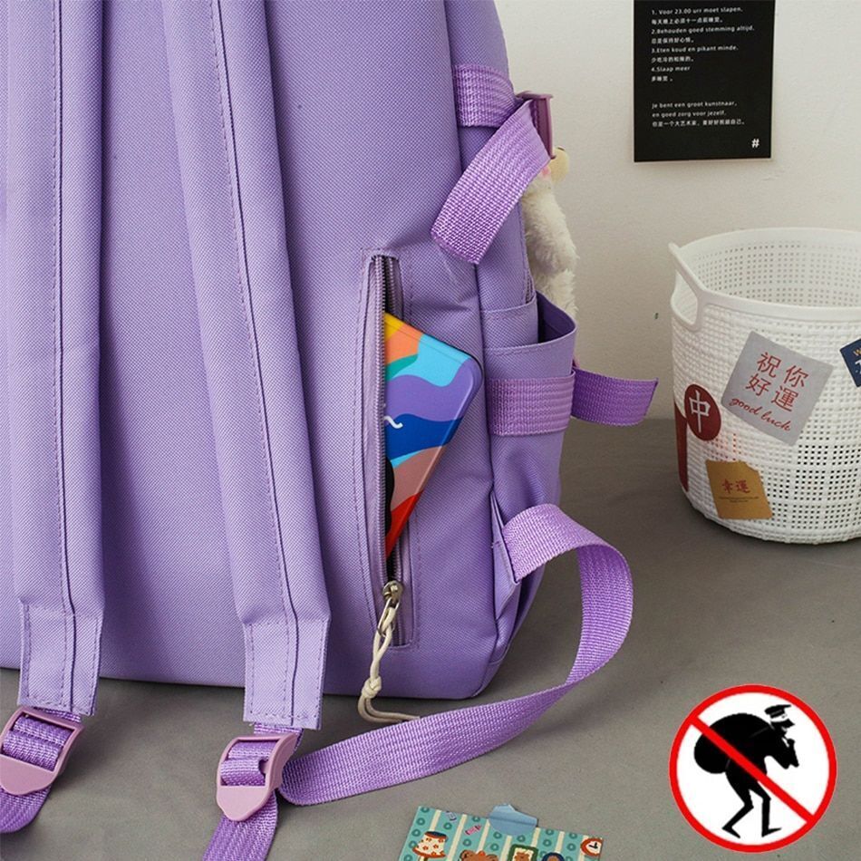 4 Pcs Women Nylon Backpack High Capacity Unisex Waterproof Laptop Bag 32*46*15CM