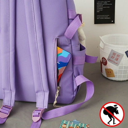 4 Pcs Women Nylon Backpack High Capacity Unisex Waterproof Laptop Bag 32*46*15CM