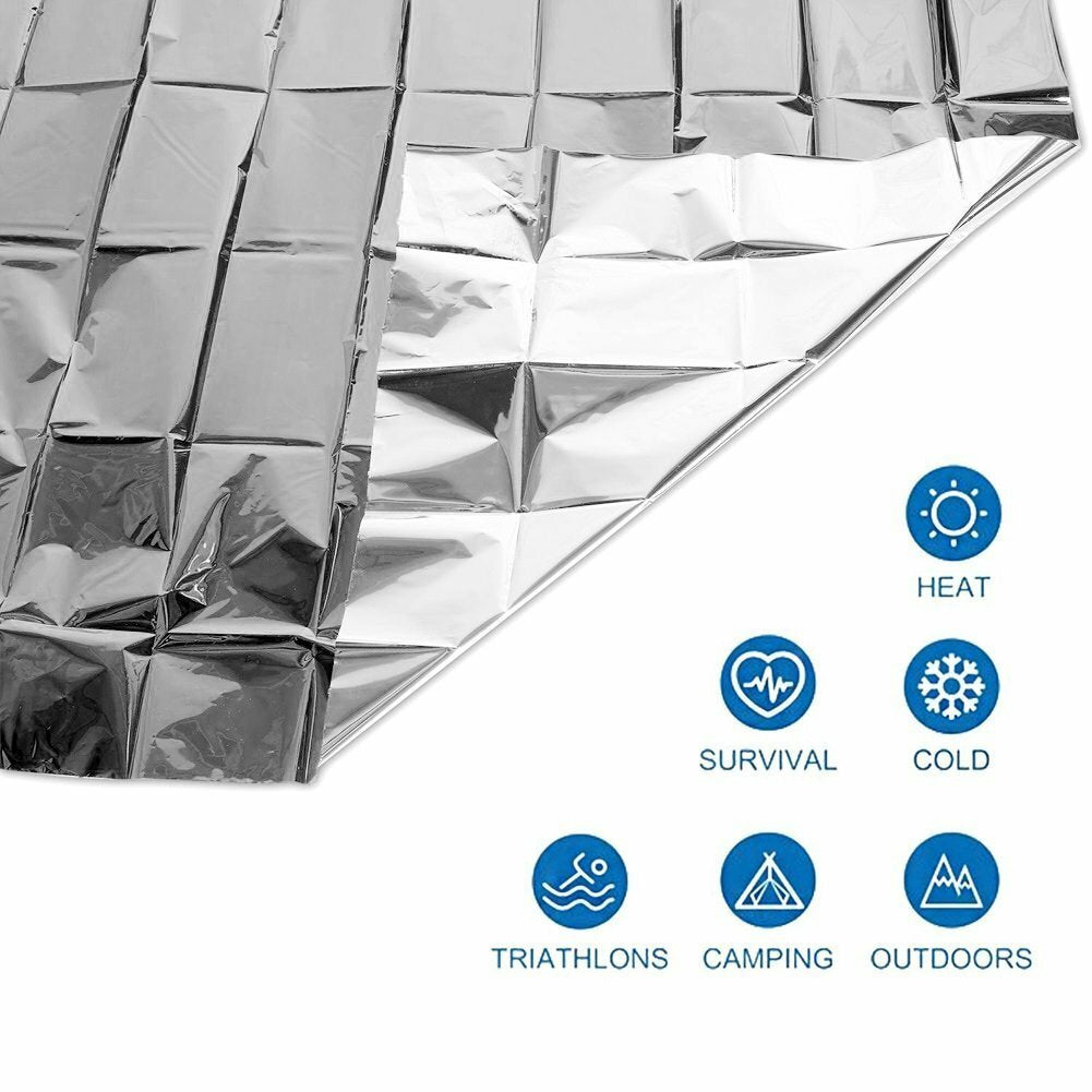 20 Pack Emergency Mylar Thermal Blankets, Individually Sealed, 52" x 82"