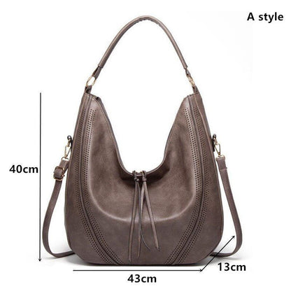 Synthetic Leather Handbag Hollow Double Tassel Shoulder Crossbody Bag Purse 1 PC