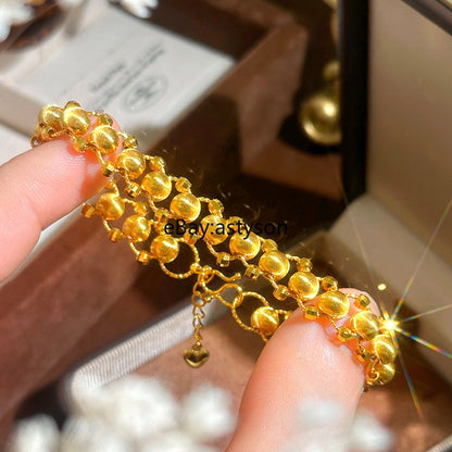 Sparkling Cat Eyes Good Luck 24K Gilding Yellow Gold Plated Bracelet Jewelry