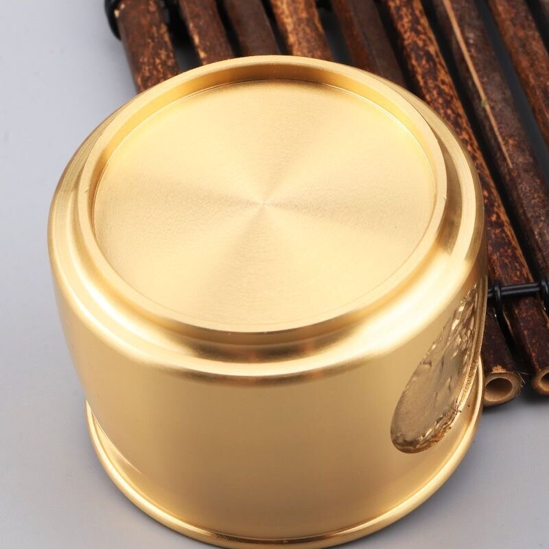 Brass Mini Spirits Cup 50ml Engraved Tiger Down Hill Creative Tea Tumbler