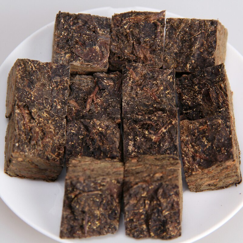 Aged Anhua Dark Tea 2016 Instant Hey Cha Mini Fu Zhuan Golden Flower Tea 200g