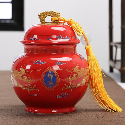 16cm Ceramic Tea Jar Spice Jar Home Decor Porcelain Tea Box Room Decoration
