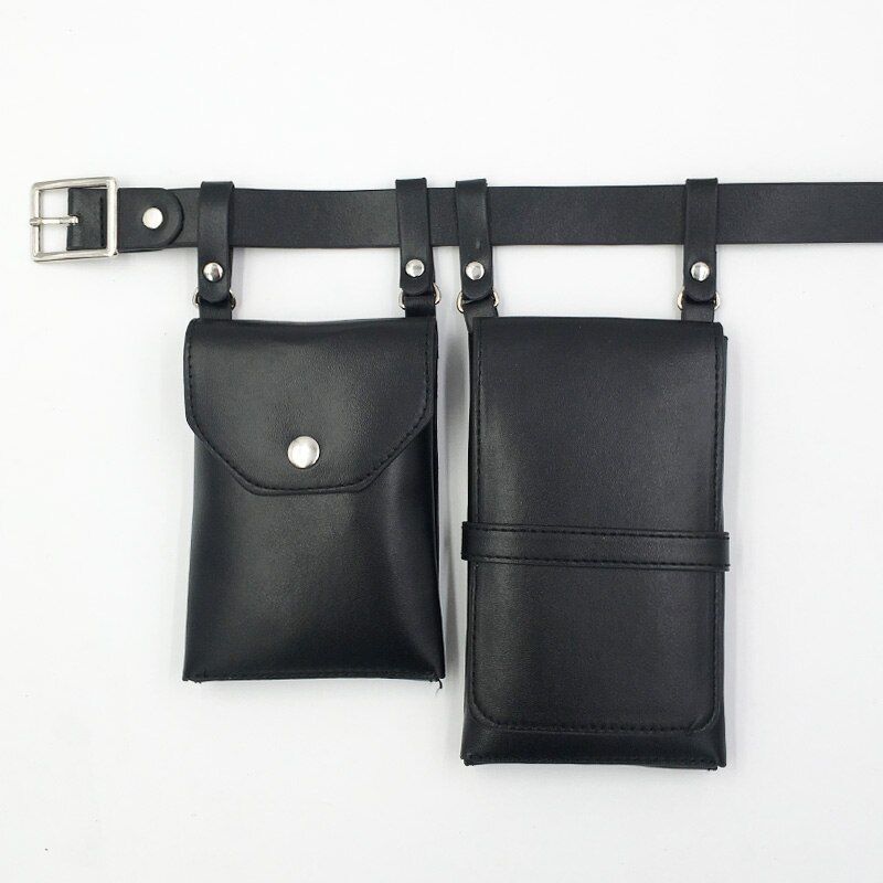 2 PCS Women Belt Bag Leather Flap Fanny Pack Shoulder Crossbody Chest Bag Purse