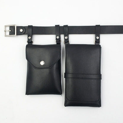 2 PCS Women Belt Bag Leather Flap Fanny Pack Shoulder Crossbody Chest Bag Purse