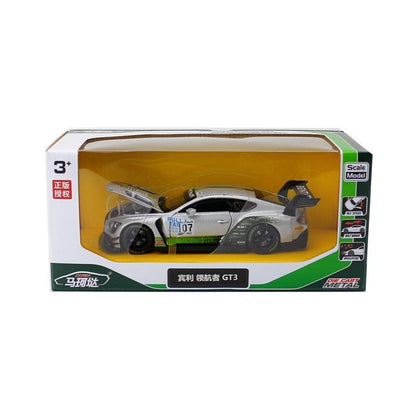 1:32 Diecast Bentley GT3 Racing Car Metal Car Model Toy Pull Back Sound Light