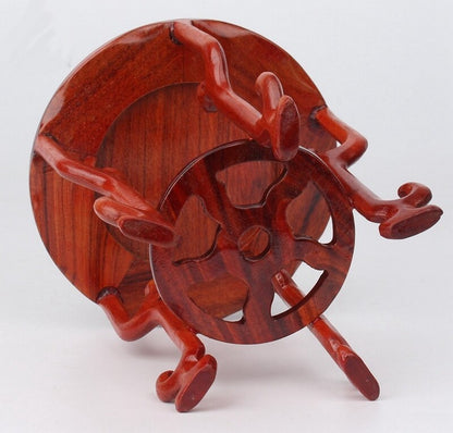 Rosewood Bonsai Stand Ceramic Teapot Stone Vase Flower Rack Base Crafts Decor