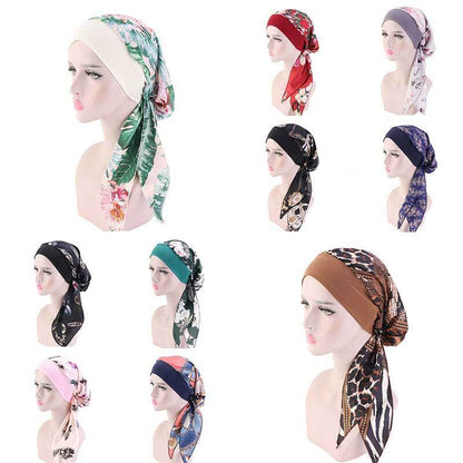 Womens Muslim Hijab Cancer Chemo Hat Turban Hair Loss Head Wrap Scarf Bandana*US