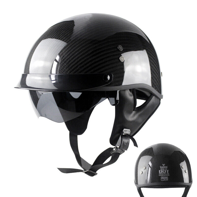 Carbon Fiber Motorcycle Half Helmet Men Women Gift Retro Motorcycle Helmet