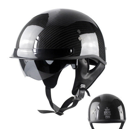 Carbon Fiber Motorcycle Half Helmet Men Women Gift Retro Motorcycle Helmet