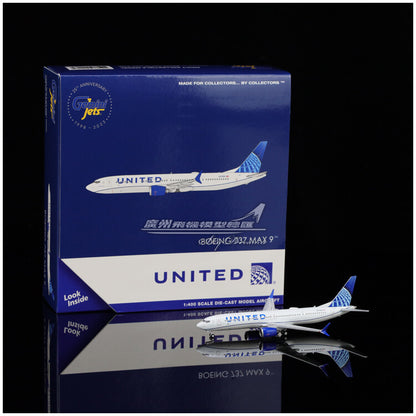 1:400 GeminiJets UNITED BOEING 737 MAX 9 Passenger Airplane Diecast Plane Model