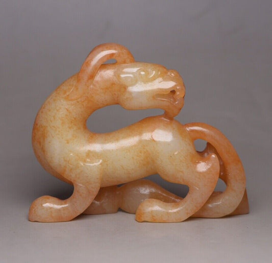 Old Chinese Natural Hetian Jade Carving Exquisite Beast Statues Animal Figurine
