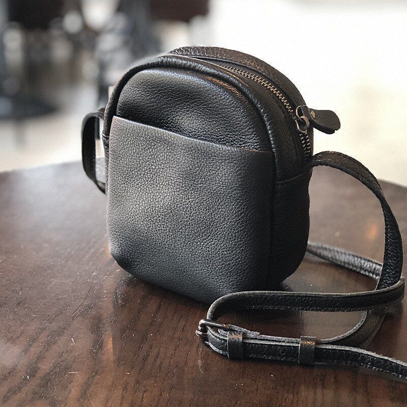 Genuine Leather Shoulder Bag Fashion Vintage Small Purse 14*7*18 CM Cotton Green