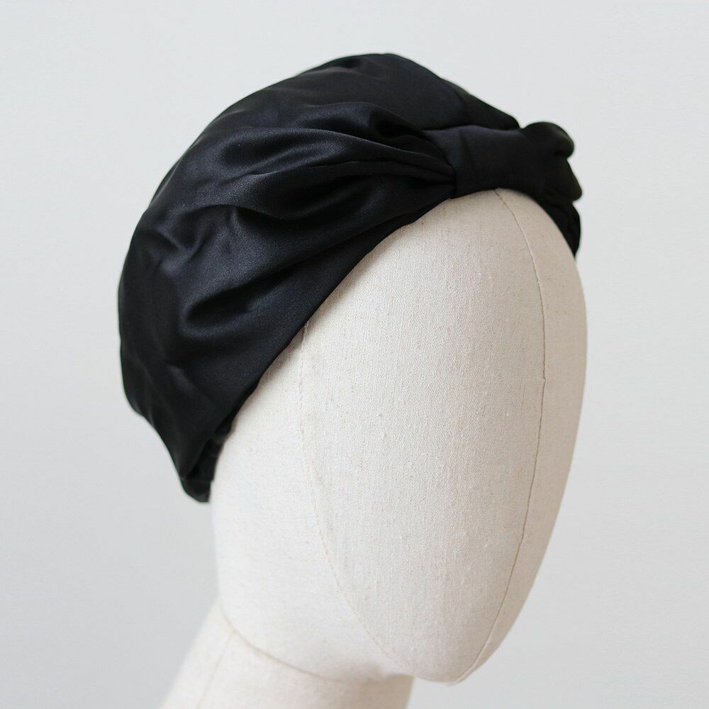 Women's Hats Soft Pure Silk Night Sleep Caps Bonnet Silk Head Cover Wide Elastic