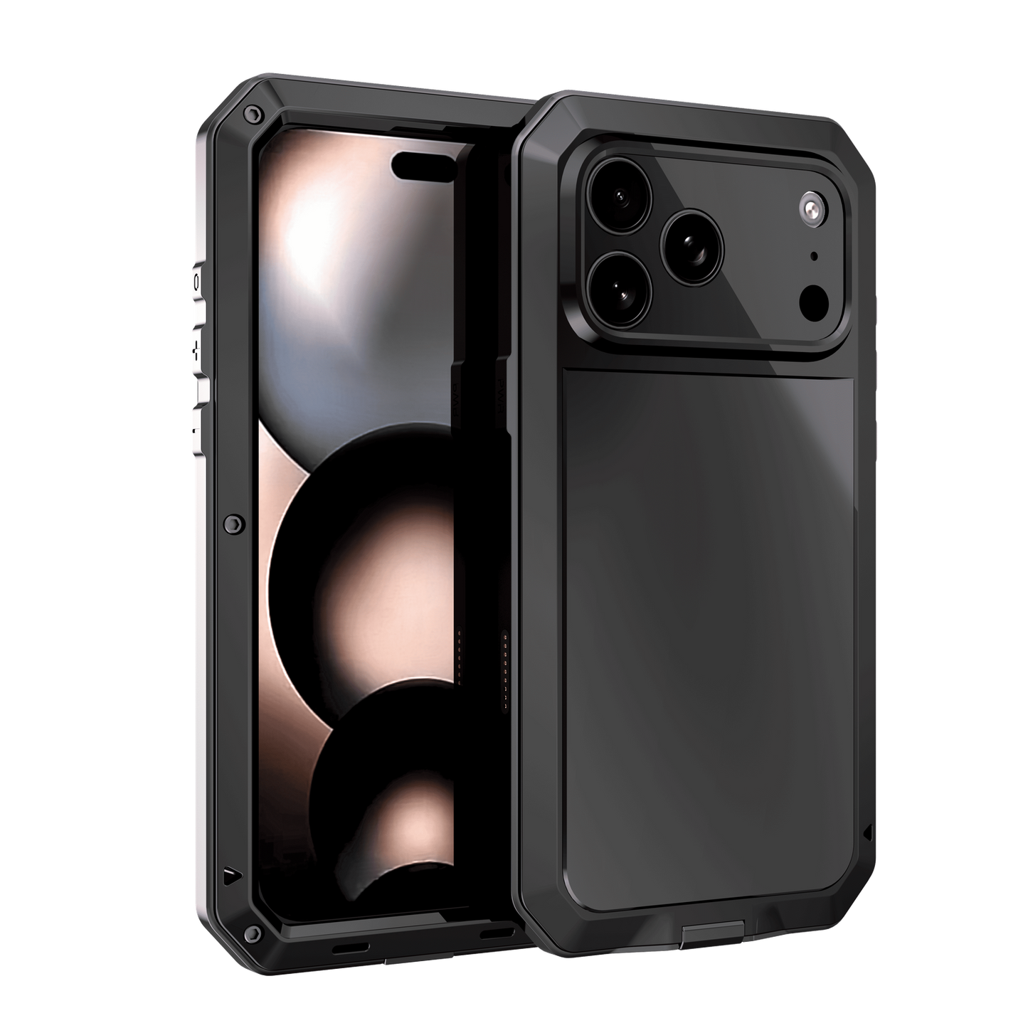 For iPhone 17 Pro Max Air Metal Case, Heavy Duty Shockproof Tough Rugged Case