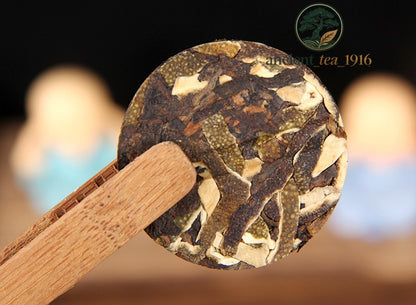 500g 2025 Yunnan Pu-erh Tea Chenpi Pu-erh Ripe Tea Small Round Tea Cake