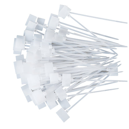 New 100Pcs Zip Ties Write on Ethernet RJ45 RJ12 Wire Power Cable Label Mark Tags