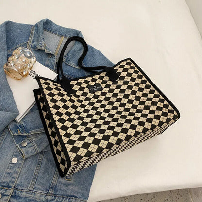 Tote Women's Bag Canvas Bag Solid Simple Shoulder Bag Multifunctional Handbag