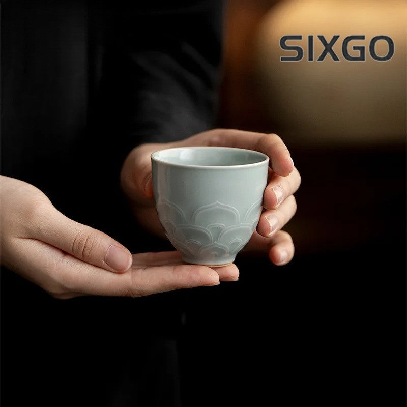 Lotus Petals Teacup Tea Bowl Cup Tea-tasting Meditation Cup Master Cups