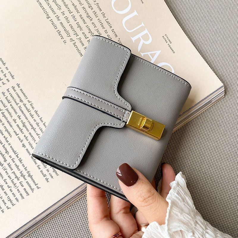 Synthetic Leather Wallet Short Wallet Purse Hasp Belt Handbag Green Black Yellow