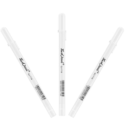 3Pack White Gel Ink Marker Pen Drawing Art Painting Tool 0.8MM Super-Smooth