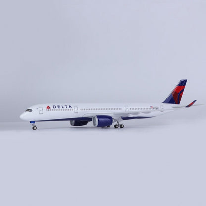 1/142 47cm DELTA Airlines A350 Passenger Plane Model Airplane Toy W/Sound Light