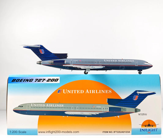 1:200 InFlight United Airlines B727-200 N7251U Airplane Diecast Plane Model