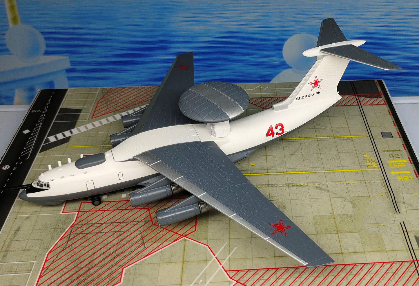 FLOZ Soviet air force A-50M AWACS 1/200 diecast plane model aircraft