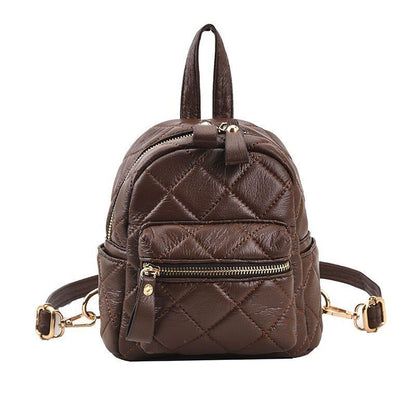 Nylon Bag Small Knapsack Quilted Pattern Travel Backpack Shoulder Bag 18*20*11CM