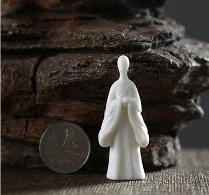2.2" Chinese White Porcelain Ceramics Buddhism Buddha Figurine Statue Statues