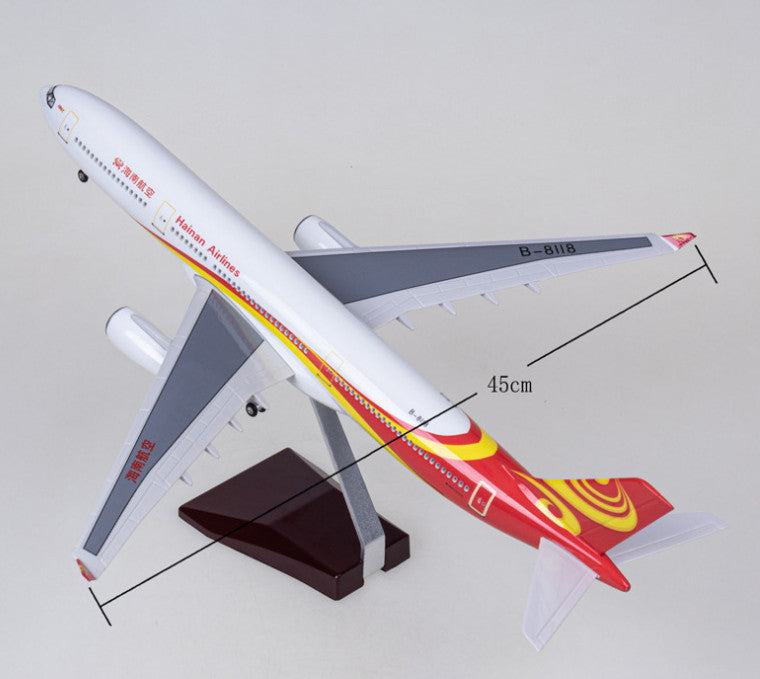 47CM 1:135 HAINAN AIRLINE AIRBUS A330 Passenger Plane Landing Gears Resin Model