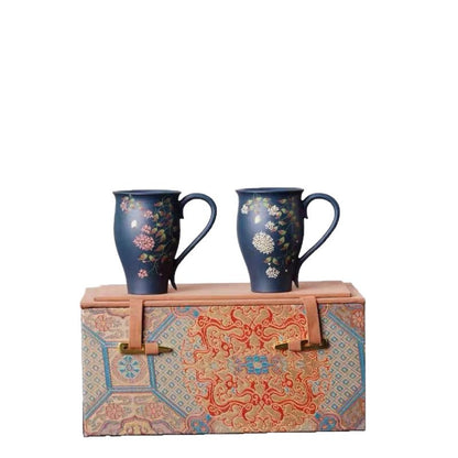 80ml Yixing Purple Clay Handpainted Hydrangea Cup Master Cup Kungfu Teaware