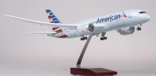1:130 43CM American BOEING 787 Passenger Airplane Landing Gear Resin Plane Model