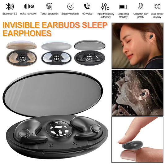 Invisible Sleep Wireless Earbuds Bluetooth 5.3 Headset TWS Waterproof Earphone